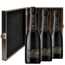 Buy & Send Chapel Down Kits Coty Blanc de Blancs 2017 Vintage English Sparkling 75cl Treble Elm Wood Gift Boxed (3x75cl)