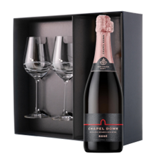 Buy & Send Chapel Down Rose English Sparkling Wine 75cl And Diamante Venezia Glasses Gift Box Set