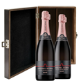 Buy & Send Chapel Down Rose English Sparkling Wine 75cl Double Elm Wood Gift Boxed (2x75cl)