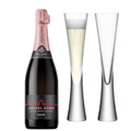 Buy & Send Chapel Down Rose English Sparkling Wine 75cl with LSA Moya Flutes