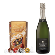 Buy & Send Chassenay d'Arce Cuvee Premiere Brut Champagne 75cl With Lindt Lindor Assorted Truffles 200g