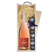 Buy & Send Chassenay d'Arce Cuvee Rose Champagne 75cl & Truffles, Wooden Box