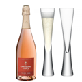 Buy & Send Chassenay d'Arce Cuvee Rose Champagne 75cl with LSA Moya Flutes