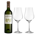 Buy & Send Chateau De Respide Bordeaux Blanc 75cl White Wine And Crystal Classic Collection Wine Glasses