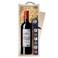 Buy & Send Chateau Peyronat Blaye Cotes de Bordeaux 75cl Red Wine & Truffles, Wooden Box