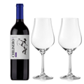 Buy & Send Chilinero Merlot 75cl Red Wine And Crystal Classic Collection Wine Glasses