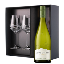 Buy & Send Cloudy Bay Sauvignon Blanc 75cl White Wine And Diamante Venezia Glasses Gift Box Set