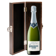 Buy & Send Codorniu Zero Alcohol Free Sparkling Wine 75cl in Elm Wood Gift Box