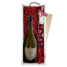 Buy & Send Dom Perignon Cuvee Prestige Brut 2015 Champagne 75cl & Chocolate Praline Hearts, Wooden Box