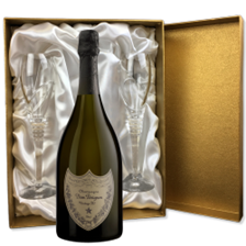 Buy & Send Dom Perignon Cuvee Prestige Brut 2015 Champagne 75cl in Gold Presentation Set With Flutes