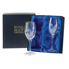 Buy & Send Flower of Scotland 2 Large Wine 216mm (Presentation Boxed) Royal Scot Crystal