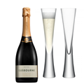 Buy & Send Gusbourne Brut Reserve English Sparkling 75cl with LSA Moya Flutes