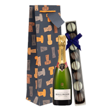 Buy & Send Half Bottle of Bollinger Special Cuvee Champagne 37.5cl & Fine Artisanal Truffles Gift Bag