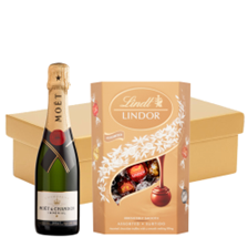 Buy & Send Half Bottle Of Moet and Chandon Brut Champagne 37.5cl And Chocolates In Gift Hamper