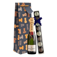 Buy & Send Half Bottle Of Moet and Chandon Brut Champagne 37.5cl & Fine Artisanal Truffles Gift Bag