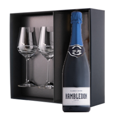 Buy & Send Hambledon Classic Cuvee English 75cl And Diamante Venezia Glasses Gift Box Set