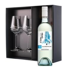 Buy & Send Head over Heels Sauvignon Blanc 75cl White Wine And Diamante Venezia Glasses Gift Box Set