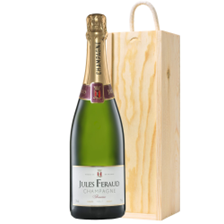 Buy & Send Jules Feraud Brut Champagne 75cl In Pine Wooden Gift Box