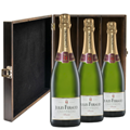 Buy & Send Jules Feraud Brut Champagne 75cl Treble Elm Wood Gift Boxed (3x75cl)