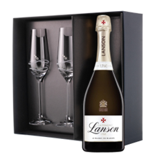 Buy & Send Lanson Le Blanc de Blancs Champagne 75cl And Diamante Venezia Flute Set Gift Box