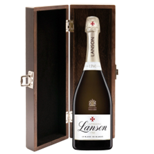 Buy & Send Lanson Le Blanc de Blancs Champagne 75cl in Elm Wood Gift Box