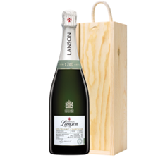 Buy & Send Lanson Le Green Bio-Organic Champagne 75cl In Pine Wooden Gift Box