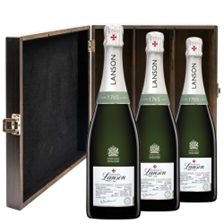 Buy & Send Lanson Le Green Bio-Organic Champagne 75cl Treble Elm Wood Gift Boxed (3x75cl)