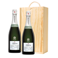 Buy & Send Lanson Le Green Bio-Organic Champagne 75cl Double Pine Wooden Gift Boxed (2x75cl)