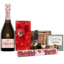 Buy & Send Lanson Le Rose Creation Champagne 75cl And Chocolate Love You Hamper