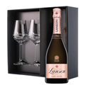 Buy & Send Lanson Le Rose Creation Champagne 75cl And Diamante Venezia Glasses Gift Box Set