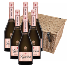 Buy & Send Lanson Le Rose Creation Champagne 75cl Case of 6 Hamper