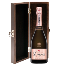 Buy & Send Lanson Le Rose Creation Champagne 75cl in Elm Wood Gift Box