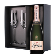 Buy & Send Lanson Le Rose Label Champagne 75cl And Diamante Venezia Flute Set Gift Box