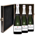 Buy & Send Lanson Le White Label Sec Champagne 75cl Treble Elm Wood Gift Boxed (3x75cl)