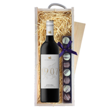 Buy & Send Lou Miranda Estate Centenarian Old Vine Shiraz 75cl Red Wine & Truffles, Wooden Box