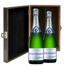 Buy & Send Louis Pommery Brut English Sparkling75cl Double Elm Wood Gift Boxed (2x75cl)