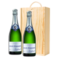 Buy & Send Louis Pommery Brut English Sparkling75cl Double Pine Wooden Gift Boxed (2x75cl)