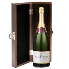 Buy & Send Magnum of Jules Feraud Champagne 1.5L in Elm Wood Gift Box