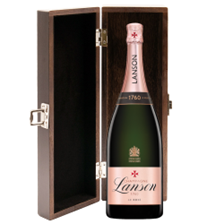 Buy & Send Magnum of Lanson Le Rose Creation Champagne 150cl in Elm Wood Gift Box