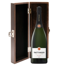 Buy & Send Magnum of Taittinger Brut Champagne 150cl in Elm Wood Gift Box