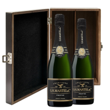 Buy & Send Martel Prestige Brut Champagne 75cl Double Elm Wood Gift Boxed (2x75cl)