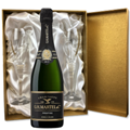 Buy & Send Martel Prestige Brut Champagne 75cl in Gold Presentation Set With Flutes