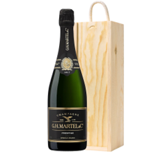 Buy & Send Martel Prestige Brut Champagne 75cl In Pine Wooden Gift Box