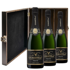 Buy & Send Martel Prestige Brut Champagne 75cl Treble Elm Wood Gift Boxed (3x75cl)