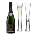 Buy & Send Martel Prestige Brut Champagne 75cl with LSA Moya Flutes