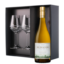 Buy & Send McManis Chardonnay 75cl White Wine And Diamante Venezia Glasses Gift Box Set