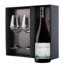 Buy & Send McManis Pinot Noir 75cl Red Wine And Diamante Venezia Glasses Gift Box Set