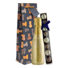 Buy & Send Mini Bottega Gold Prosecco Brut 20cl & Fine Artisanal Truffles Gift Bag