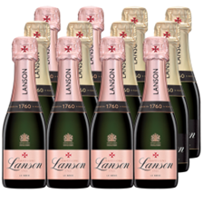 Buy & Send Mini Champagne Lanson Le Rose and Lanson Le Black 20cl Case of 12