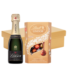 Buy & Send Mini Lanson Le Black Creation Champagne 20cl And Chocolates In Gift Hamper